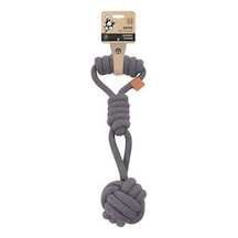 Çekmeli Örgü Top Köpek Oyuncağı Gri 36 Cm