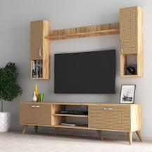 Mega 180 lik Kapaklı Raflı Tv Ünitesi Çam Hazeran Kapaklı - TVU02