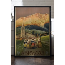 Abrvzzo Siyah Ahşap Çerçeveli Poster, Dekoratif Seyahat Duvar Tablosu