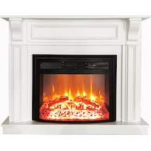 Elektrikli Şömine Dekoratif Sütunlu Şömine Beyaz 1800W