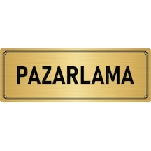 Metal Yönlendirme Levhası, Departman Kapı İsimliği Pazarlama 10x20 cm Altın Renk