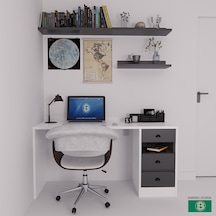 Çalışma Masası Raflı Ve Çekmeceli Geniş Depolama Alanlı