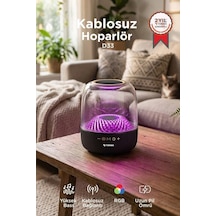 Bluetooth Hoparlör Rgb Işıklı Speaker D33 Siyah Seyahat Aleti Müzik Ses Cihazları