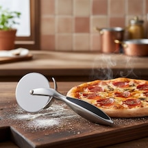 Ayrex Deconox Paslanmaz Çelik Pizza Dilimleyici Ve Kesici - Ergonomik Saplı Profesyonel Hamur Kesme Bıçağı - Parma Diğer