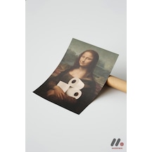 Mona Lisa Mizah Parodisi, Çerçevesiz Yüksek Kalite Duvar Afişi - Modern Ev Dekorasyonu