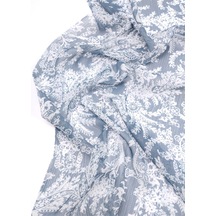 Gri Mavi Beyaz Renklerde Krinkıl Şifon Kumaş Elbiselik & Pareoluk 145x325cm-12549 Gri,mavi,beyaz