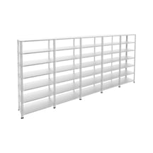 Rafburada 7 Katlı 5'li Galvaniz Çelik Raf - Depo, Arşiv, Kiler, Dosya, Market Rafı-43x75 cm-150 cm-1.00 mm