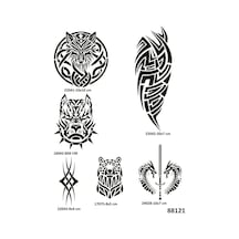 Airbrush Tattoo Tribal Serisi Geçici Dövme Şablonu Kına Kalıbı Sadece Desen 6'lı