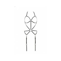 İkikareshop Siyah Body Harness Metal Halka Detaylı Ayarlanabilir Vücut Kemeri - Brf196 Çok Renkli