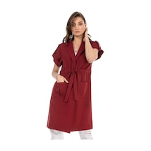 Mono Yaka Beli Tünelli Cepli Apoletli Kısa Kollu Bordo Yelek