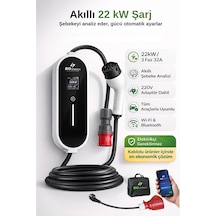 Bıgstation 22kw Taşınabilir Akıllı Ev Ac Şarj Cihazı Wi-fi Destekli 22 Kw Mobil Uygulama 5 Metre Kablolu Bıgstation 22kw Taşınabilir Akıllı Ev Ac Şarj Cihazı Wi-fi Destekli 22 Kw Mobil Uygulama 5 Metre Kablolu