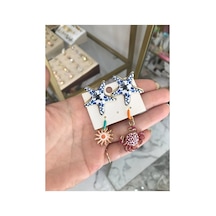 Deniz Yıldızı Ve Yengeç Model 2'li Küpe Çok Renkli