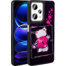 Redmi Note 12 Pro Plus 5g Kılıf Parlayan Kabartmalı İkonik Figürlü Tchs Amas Silikon Kapak - Siyah Siyah