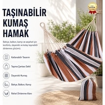 Taşınabilir Katlanabilir Kumaş Hamak Bahçe, Balkon, Kamp Ve Seyahat İçin Dayanıklı Dinlenme Hamak + Taşıma Çantası-1433 Mavi - Beyaz