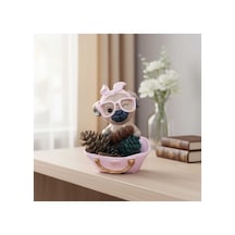 El Yapımı Sevimli Köpek Biblo,pembe Gzlüklü Köpek Biblo.