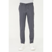 Antrasit Modern Kesim Bağcıklı Smart Casual Jogger Pantolon Antrasit