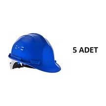 Essafe 1537 Plastik İçlikli Vidalı Deliksiz Baret 5 Adet Mavi
