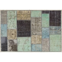 Çok Renkli Patchwork Eskitme Halı