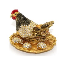 Swarovski Taşlı Yumurtalı Tekli Tavuk Model 2