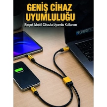 Northcity 240w Çoklu Şarj Kablosu Örgü Kablo - Type-c Lightning Micro Usb Hızlı Veri Transferi
