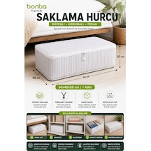 Saklama Hurcu 60x40x20 Cm Baza Altı Hurç Fermuarlı Yorgan Battaniye Kıyafet Düzenleyici Çok Amaçlı Saklama Kutusu 1 Adet Krem