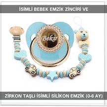 Sahi Aksesuar İsimli Bebek Emzik Zinciri ve İsimli Bebek Silikon Emzik BEZYI261 Pembe