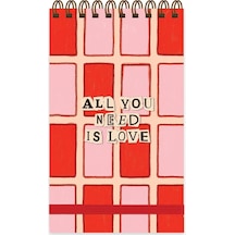 Keskin 9 X15 80 Yp. Çizgili Spiralli Vibes Defter - Love Kırmızı