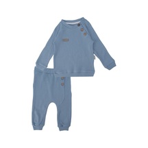 Bebelop Unisex Bebek Raporlu Basic Düğme Detaylı 2'li Alt Üst Takım 001