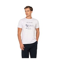 Pierre Cardin 6138 Erkek Kısa Kollu Bisiklet Yaka Pijama Takımı-beyaz