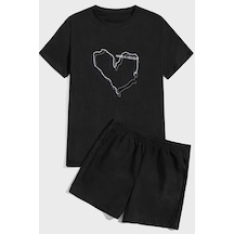 Uyguntarz Holiday Baskı Unisex Şort Takım Siyah