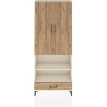 Arges Dolap 4 Raflı Tek Çekmeceli Tek Askılı 88x30x221 Aytaşı-çam Aytası