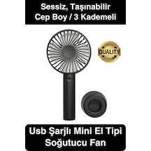 Taşınabilir El Tipi Usb Şarjlı 3 Kademeli Mini Pervane Serinletici Fan Soğutucu Sessiz Çalışabilen