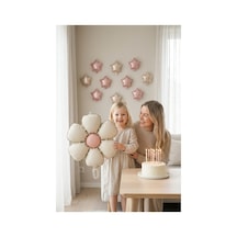 Mat Krem Papatya Retro Folyo Balon Doğum Günü Baby Shower Bahar Temalı Konsept Parti Süsleme Vintage Dekorasyon Balonu Çok Renkli