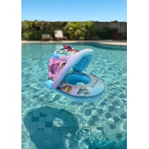 Gölgelikli Tenteli Çocuk Deniz Simiti Baby Float Bebek Deniz Simiti 0-3 Yaş Bebek Botu Figürlü Çok Renkli