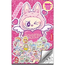 Labubu- 100 Çıkartmalı Boyama Kitabı - Rmht-874381