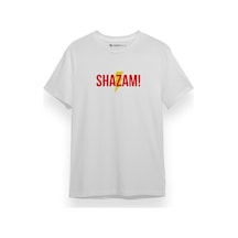 Shazam Lightning Logo Beyaz Kısa Kol Erkek Tshirt 001
