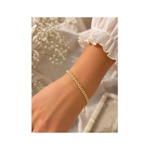 Modern Tasarım 14k Altın Kaplama İnce Bileklik Altın