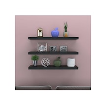 Modern Duvar Rafı 3 Lü Set Gizli Raf 50-50-50 Siyah Diğer