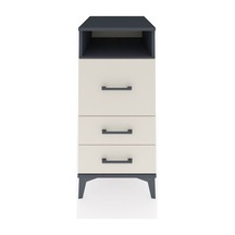 Kronos Komodin Tek Raflı 3 Çekmeceli 44x59x96 Antrasit-aytaşı Antrasit