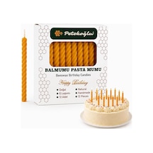 Petekoğlu%100 Doğal Sarı Balmumu Küçük Doğum Günü Ve Pasta Mumu 12'li 6.5 Cm El Yapımı Diğer