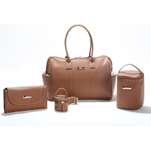 M&y Gaia Deri Anne Bebek Bakım Çanta Seti 7240 Taba 001