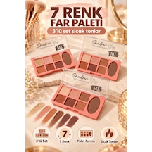 7 Renk Far Paleti - 3 Lü Set Çok Renkli