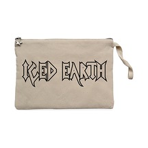 Iced Earth Logo 2 Krem Clutch Astarlı Cüzdan / El Çantası Krem