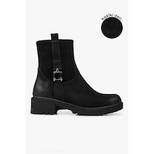 Shoeberry Kadın Raze Siyah Hakiki Deri Nubuk Bot