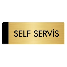 Metal Yönlendirme Levhası, Departman Kapı Isimliği Self Servis 10x20 Cm Altın Renk