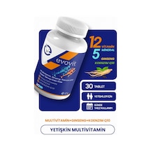 Evo Pharma Evovit Multivitamin Ginseng Koenzim Q10 Takviye Edici Gıda 30 Tablet