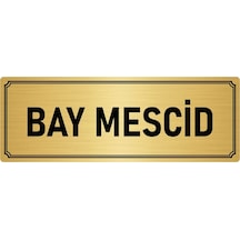Metal Yönlendirme Levhası, Departman Kapı İsimliği Bay Mescid 10x20 cm Altın Renk