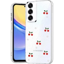 Newface Samsung Galaxy S25 Fiyonk Desenli Kapak - Desen 9 Beyaz