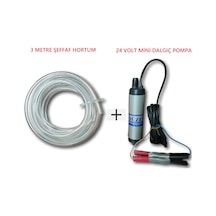24 Volt Mini Dalgıç Sıvı Aktarma Pompası+hortum Seti Su,süt,yağ