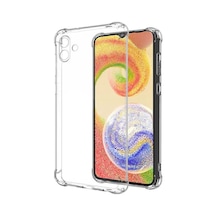 Samsung Galaxy Uyumlu A04e Kapak Kamera Korumalı Airbag Antishock Köşe Korumalı Şeffaf Silikon Kılıf